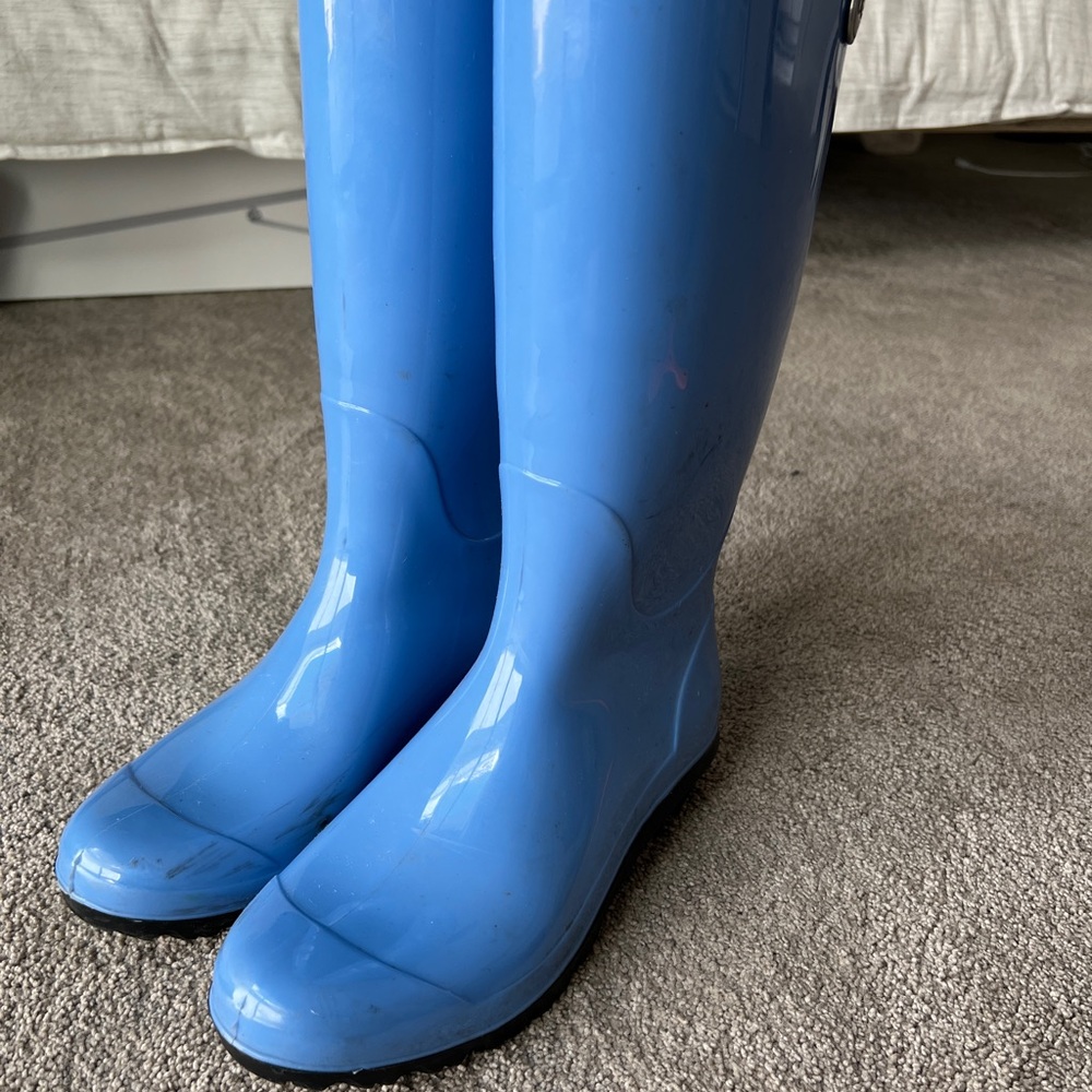 Women's Ugg Blue Rain Boots, Size 7/7.5